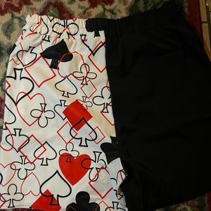 Custom red white and black shorts